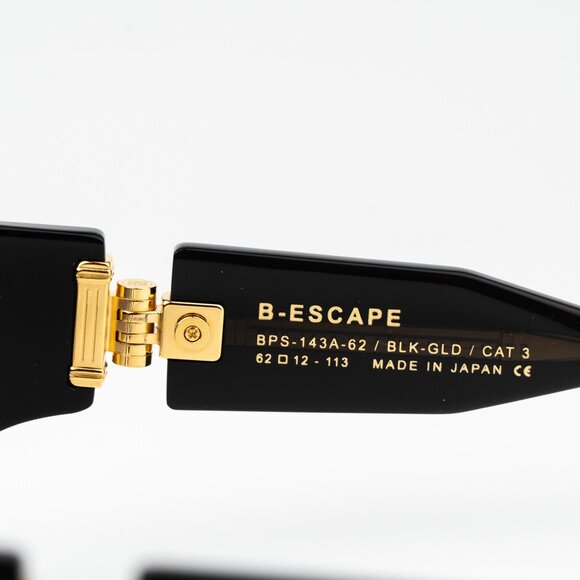 Balmain Women Sunglasses Titanium Black Gold Grey Gradient Wraparound B-ESCAPE - Picture 13 of 15